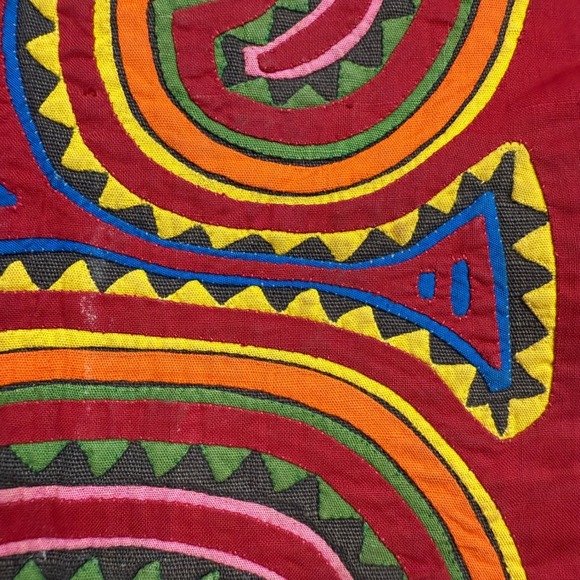 Mola Art Kuna Panama Hand Stitched Applique Folk Art Expert Boho READ 13 x 16 - Picture 6 of 11